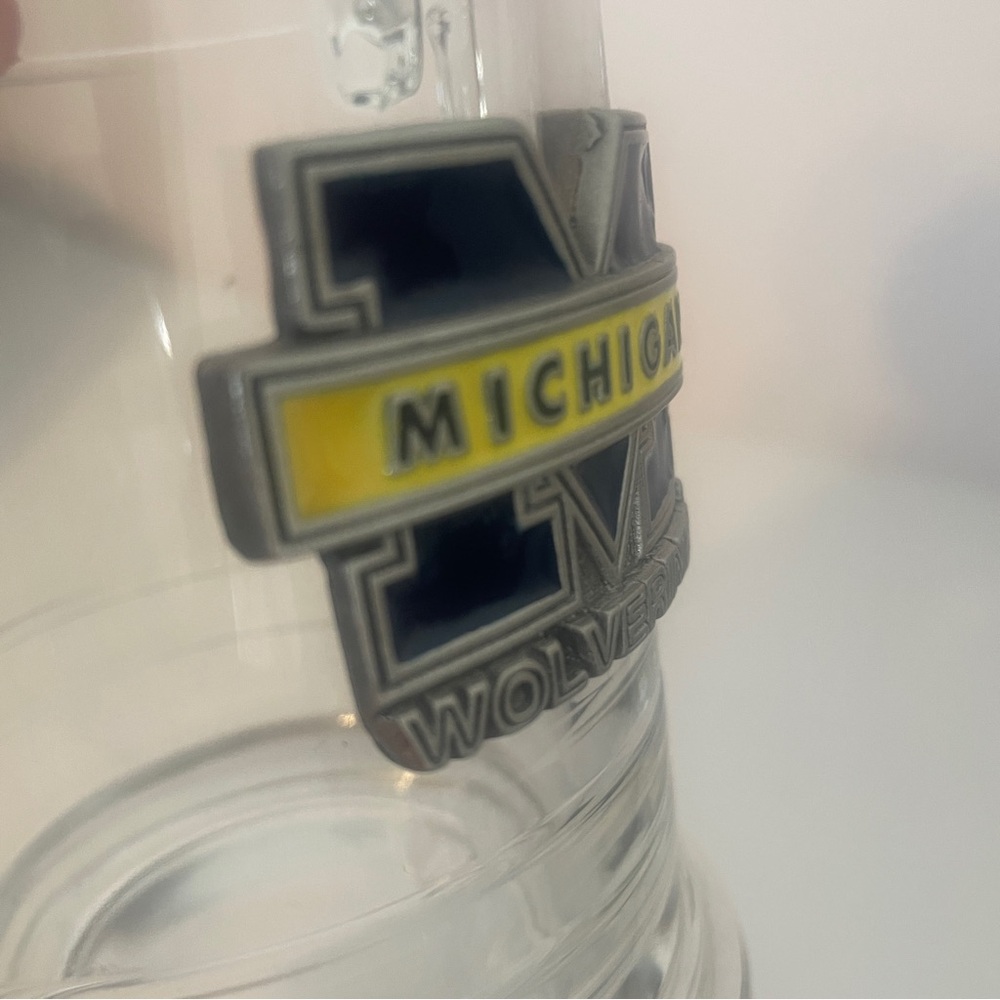 Michigan Wolverines Glass Beer Mug - Picture 2 of 6
